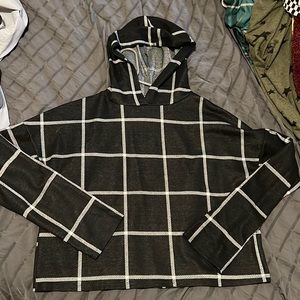 Black and White Cropped Hoodie